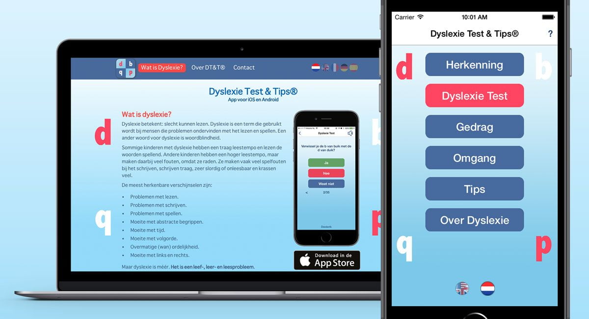App + website Dyslexie Test & Tips